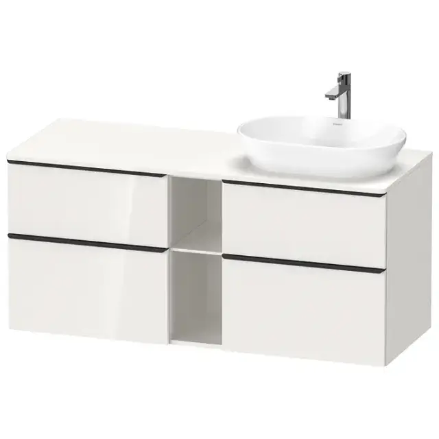 Duravit D-Neo Тумбочка подвесная 64.4x140x55 см, раковина, 2 ящика, цвет: белый высокоглянцевый