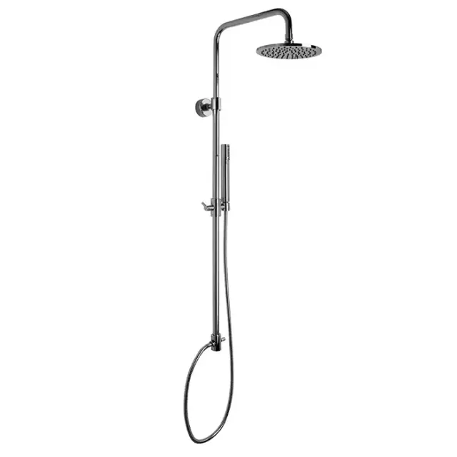 Carlo Frattini Wellness Душевая стойка с переключателем, верхним душем &Oslash; 250 мм. из латуни, ручным душем и шлангом 1500 мм., цвет: хром