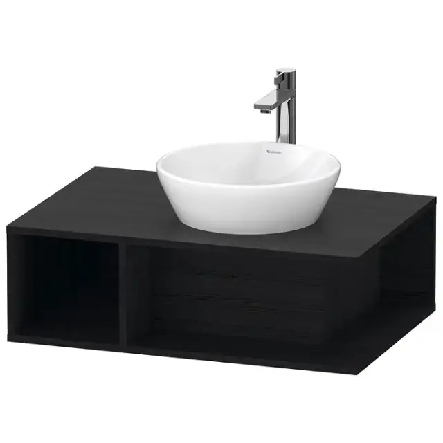 Duravit D-Neo Тумбочка подвесная компакт 80x55х26 см., раковина, 1 открытое отделение на левой стороне, цвет: Black Oak