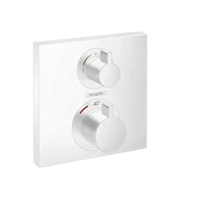 Hansgrohe Ecostat Square Термостат для душа, 2 источника, внешняя часть, цвет: белый матовый