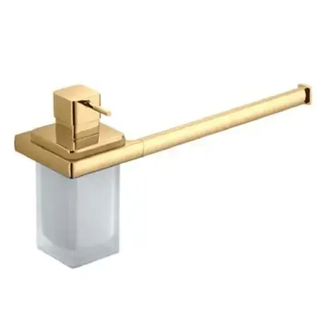 Colombo Lulu Полотенцедержатель 32см с дозатором, цвет: PVD золото/матовое стекло