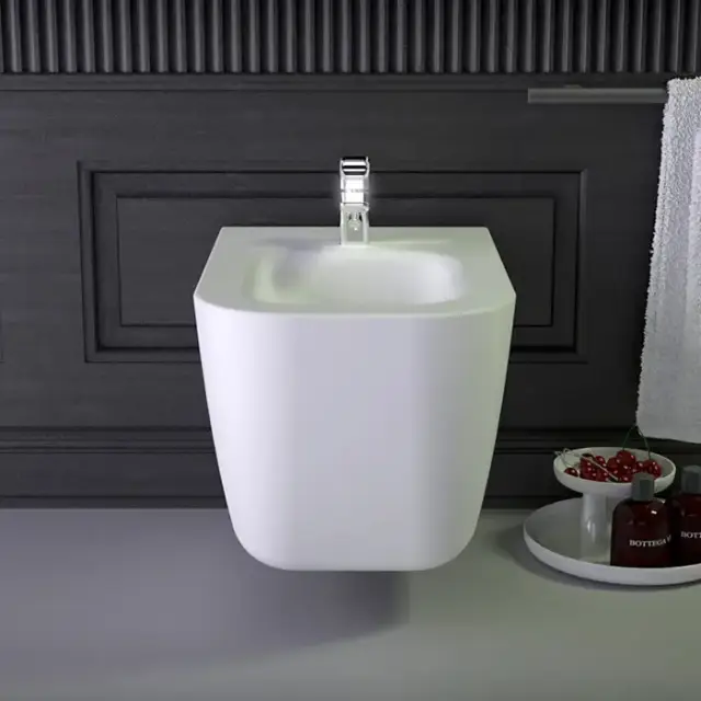 KNIEF Glam Биде подвесное 58х39х37 см, с 1 отв под смеситель, цвет: белый матовый