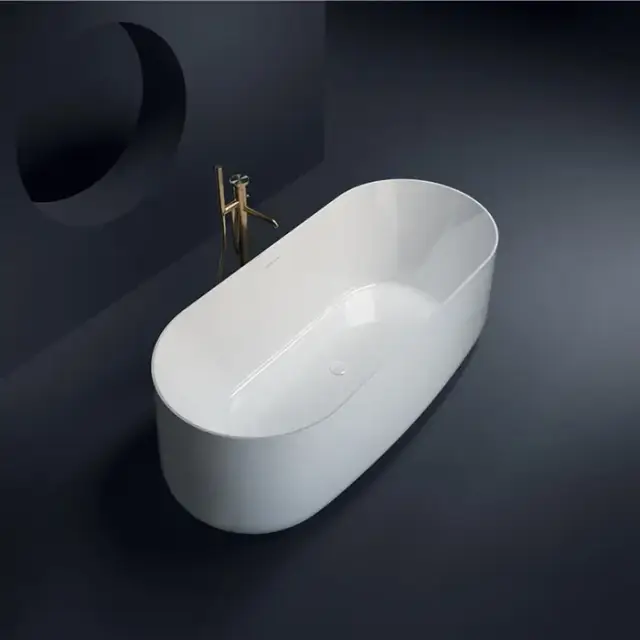 Gruppo Treesse Calida Ванна 155х80х55см., отдельностоящая, акриловая, c переливом, сифон, цвет: белый матовый