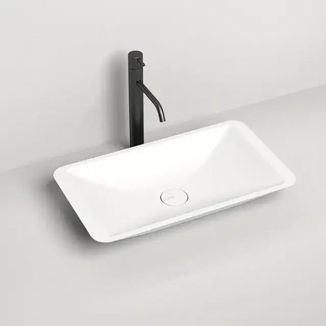 Salini Callista Раковина накладная 57.5х35х9cм, без отв., без перелива, S-Stone, цвет: белый матовый