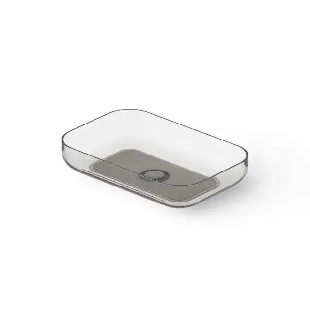 Dea Design Washbasins Раковина 58х38х12см., накладная, без отв., Glasstech, прозрачная смола, цвет: Smoky Black R4