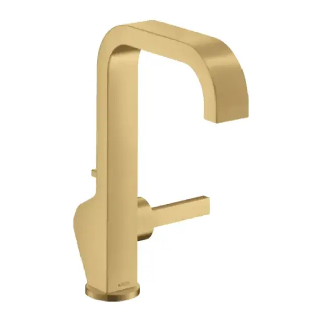 Axor Citterio Смеситель для раковины 190, на 1 отв., с высоким изливом, с донным клапаном, цвет: шлифованное золото