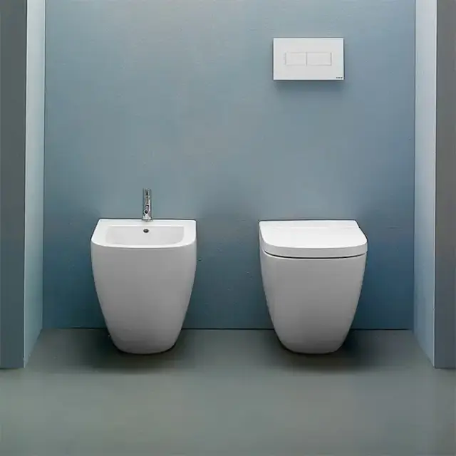 Globo Stockholm Унитаз напольный пристенный  51х37хh42см, слив универсальный, с комплектом креплений, цвет: белый