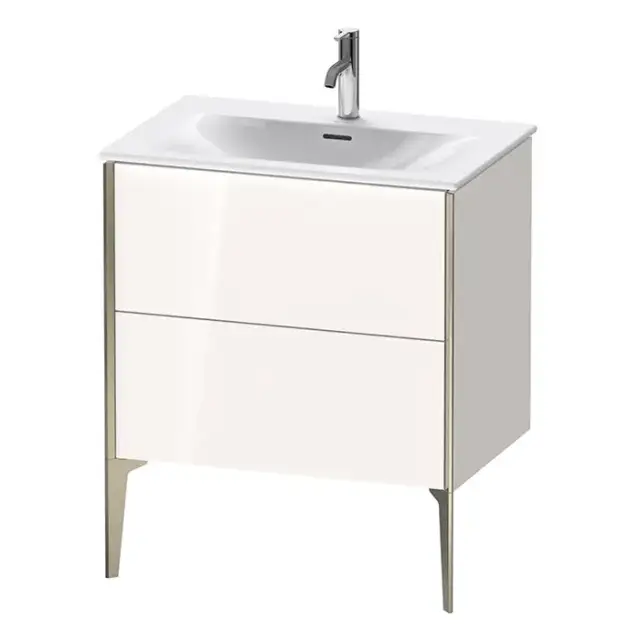 Duravit XViu Тумба подвесная 71x48x59.1см, с раковиной, 2 ящика, цвет: белый глянцевый/champagne matt