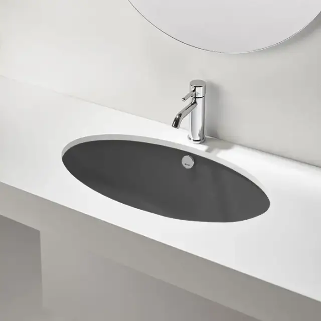 Simas Lft Spazio раковина встаиваемая под столешницу 66х39см, цвет: antracite matt