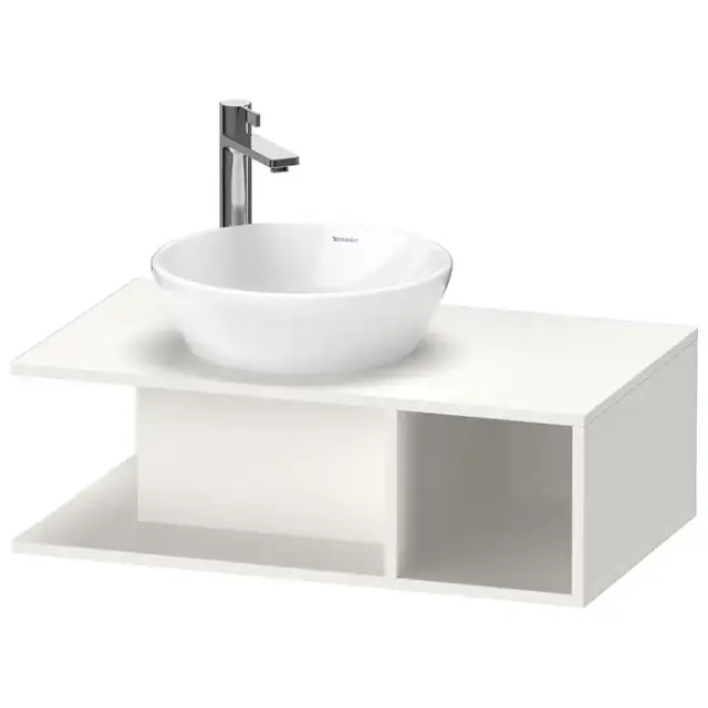 Duravit D-Neo Тумбочка подвесная компакт 80x48х26 см., раковина, 1 открытое отделение на правой стороне, цвет: белый высокоглянцевый