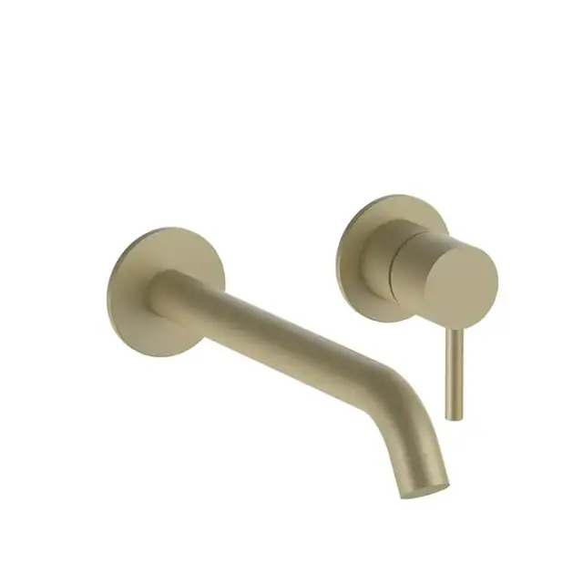 Fantini Nostromo Смеситель для раковины, настенный, без донного клапана, цвет: Matt British Gold PVD