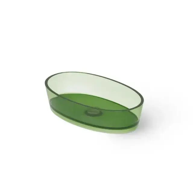 Dea Design Washbasins Раковина 60х35х14см., накладная, без отв., Glasstech, прозрачная смола, цвет: Emerald R3