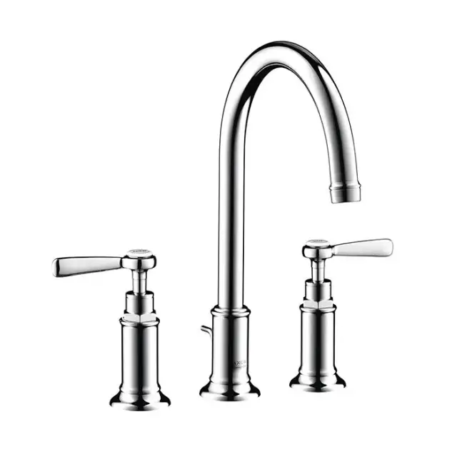 Axor Montreux, Смеситель для раковины 180,на 3 отверстия, с рычаговымирукоятками, с донным клапаном, Цвет: хром