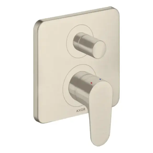 Axor Citterio M Смеситель для ванны, встраиваемый, с переключателем на 2 потока, с защитой, цвет: шлифованный никель