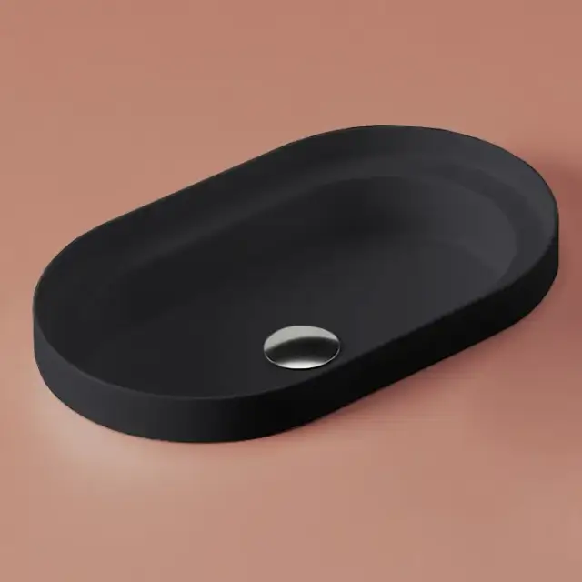 Artceram Fuori Scala Раковина 58х36 см, без отв., встраиваемая, без перелива, цвет: черный матовый