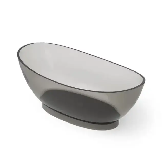 Dea Design Elegant Ванна 179x88x64см., отдельностоящая, Glasstech, прозрачная смола, цвет: Smoky Black R4
