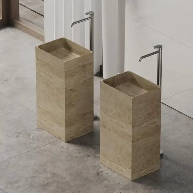 Dea Design Marble Napoli Раковина 45х35х85см., напольная, без отв., мрамор, цвет: Travertine