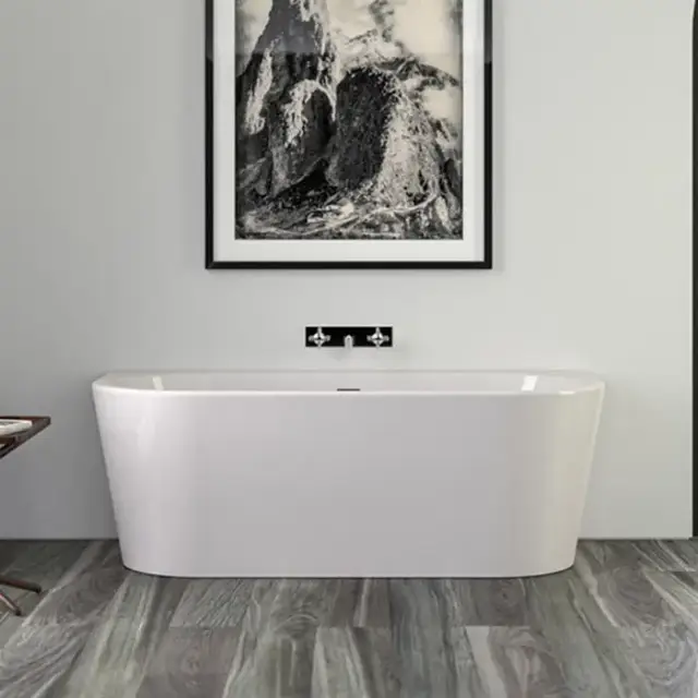 Knief Wall XS Ванна акриловая пристенная 165x75x58см, щелевой перелив SLOT, цвет: белый