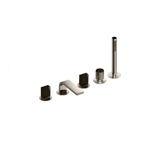 Fantini Venezia In Смеситель для ванны, набортный, 5 отв., излив: 160 мм, цвет: Nickel PVD