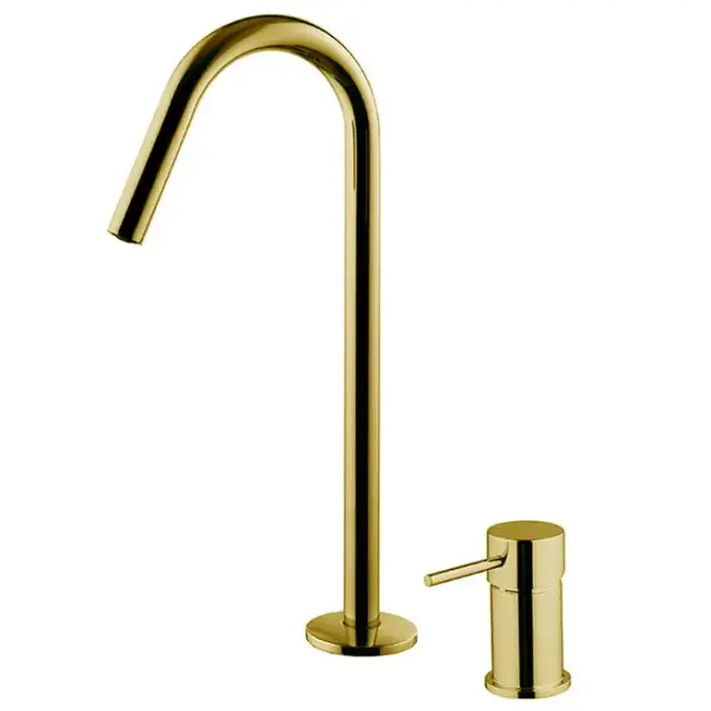 Fima Carlo Frattini Spillo Up Смеситель для раковины, на 2 отв., с донным клапаном, цвет: золото