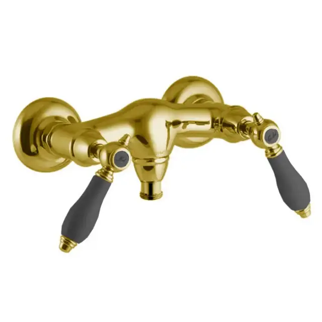 Fima Carlo Frattini Herend Смеситель для душа, настенный, черные ручки, цвет: золото
