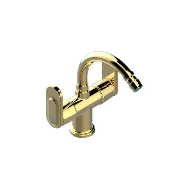 THG CORVAIR A MANETTES FIOR DI BOSCO Смеситель для биде на 1 отверстие, 2-х вентильный, с донным клапаном, цвет: полированное золото