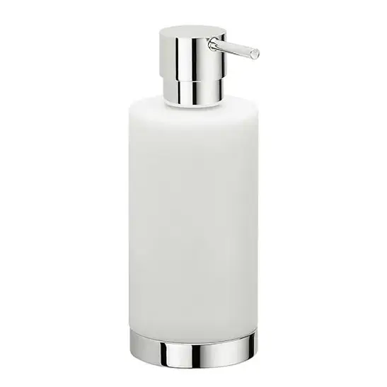 Colombo Nordic Дозатор для жидкого мыла, настольный, цвет: хром/белый