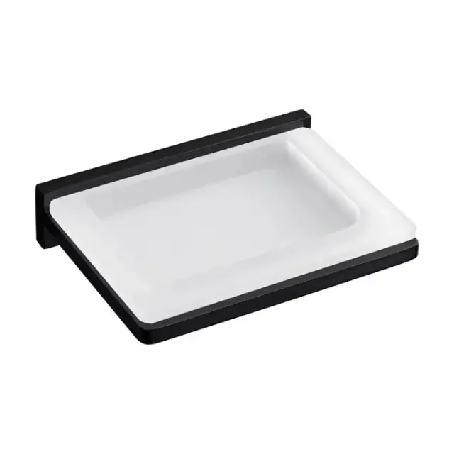 Colombo Look Мыльница подвесная, цвет: чёрный матовый/матовое стекло