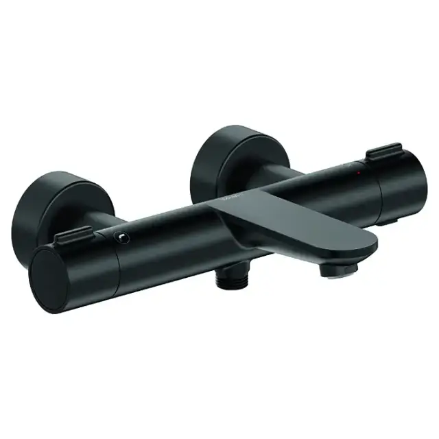 Duravit Wave Смеситель для ванны, настенный, термостатический, цвет: черный матовый
