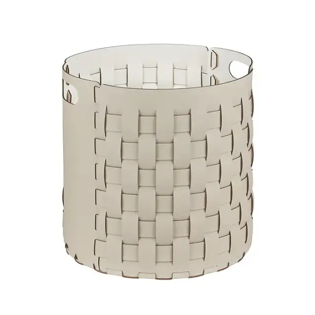 Colombo Adj Круглая корзина Bottega D40хH40см., напольная, цвет: панна котта/белый