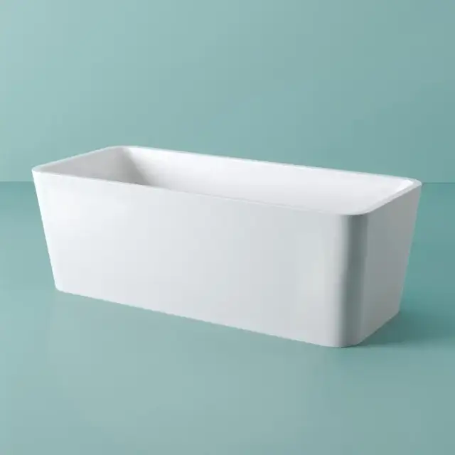 Artceram Square Ванна отдельностоящая, 180х80хh60см, с переливом и слив.крышкой, Livingtec, цвет: белый глянцевый