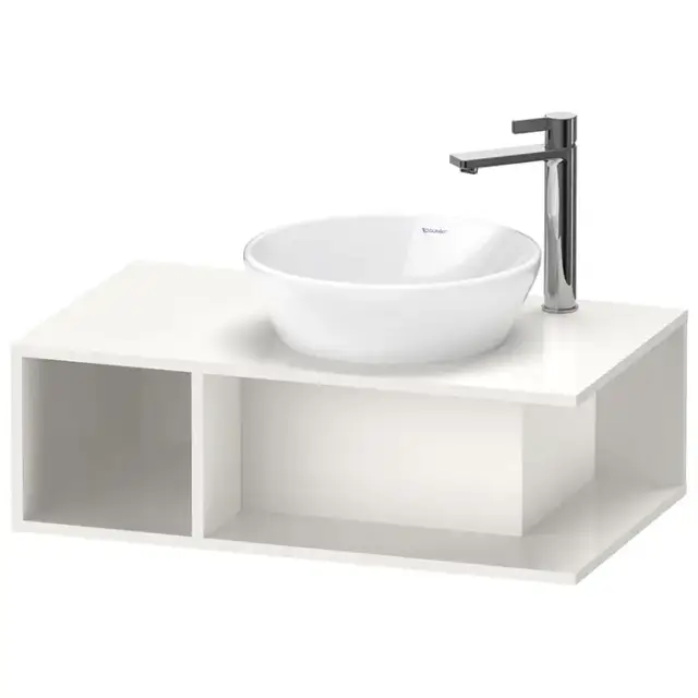 Duravit D-Neo Тумбочка подвесная компакт 80x48х26 см., раковина, 1 открытое отделение на левой стороне, цвет: белый высокоглянцевый
