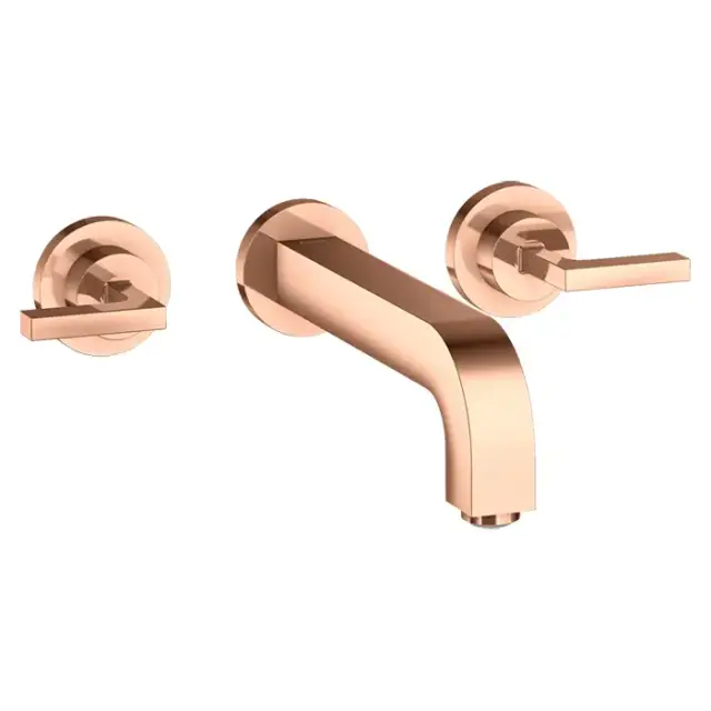 Axor Citterio Смеситель для раковины 222, встраиваемый, излив: 22.2см., ручка: рычаг, цвет: полированное красное золото