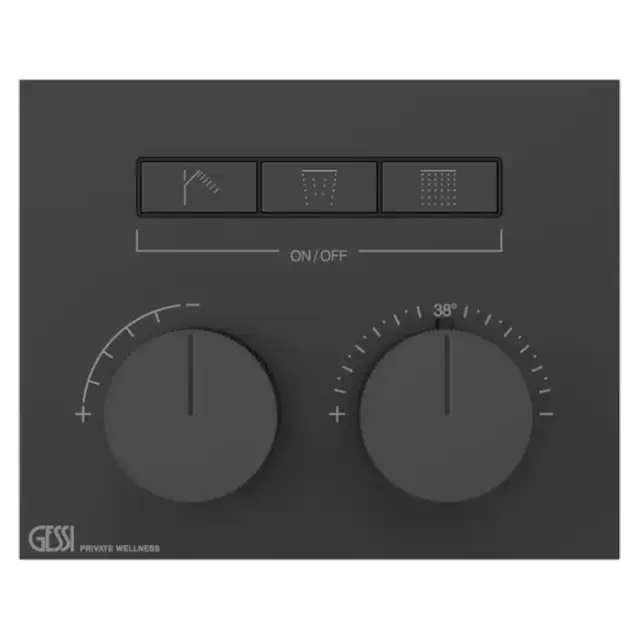 Gessi Hi-Fi Термостат для душа, с включением до 3 источников одновременно, внешняя часть, цвет: black XL
