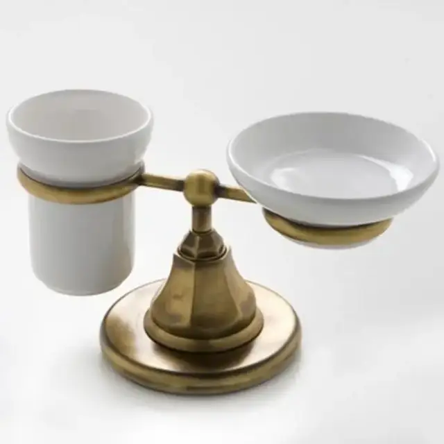 Nicolazzi Teide Держатель для мыльницы и стакана, настольный, цвет: бронза(без керамики)