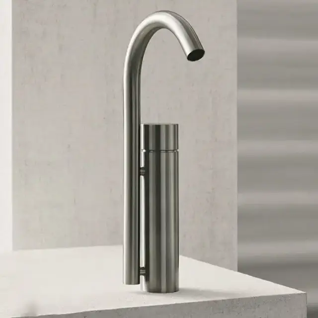 Fantini AA/27 Смеситель для раковины на 1 отв, без донного клапана, цвет: Матовая натуральная сталь