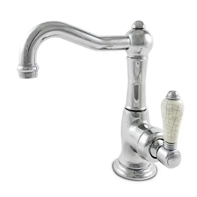 Nicolazzi P.m. Blanc A Смеситель для раковины однорычажный, с донным клапаном, ручки состаренная керамика, цвет: хром