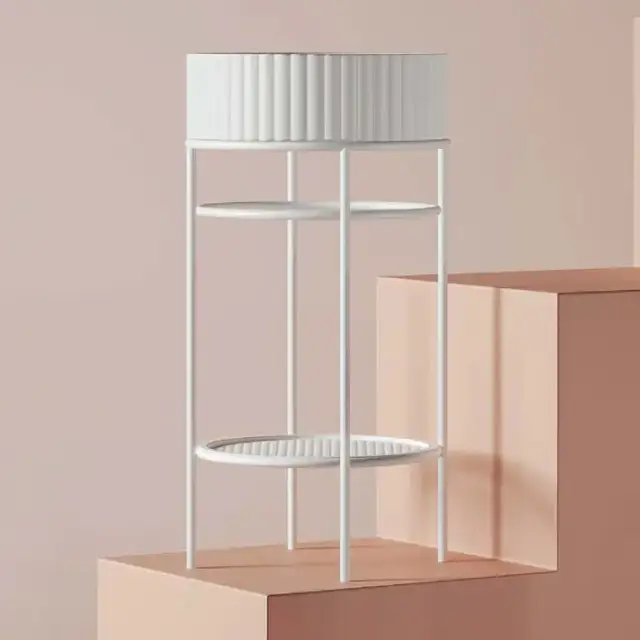 Artceram VOGUE Металическая структура &Oslash;44хh72,5см с раковиной Millerighe без отв. под смеситель, с сетчатой полочкой, напольный, цвет: белый матовый