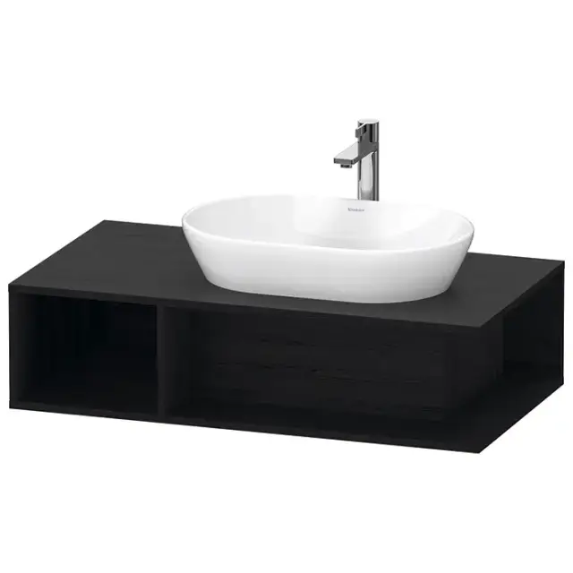 Duravit D-Neo Тумбочка подвесная компакт 100x55х26 см., раковина, 1 открытое отделение на левой стороне, цвет: Black Oak