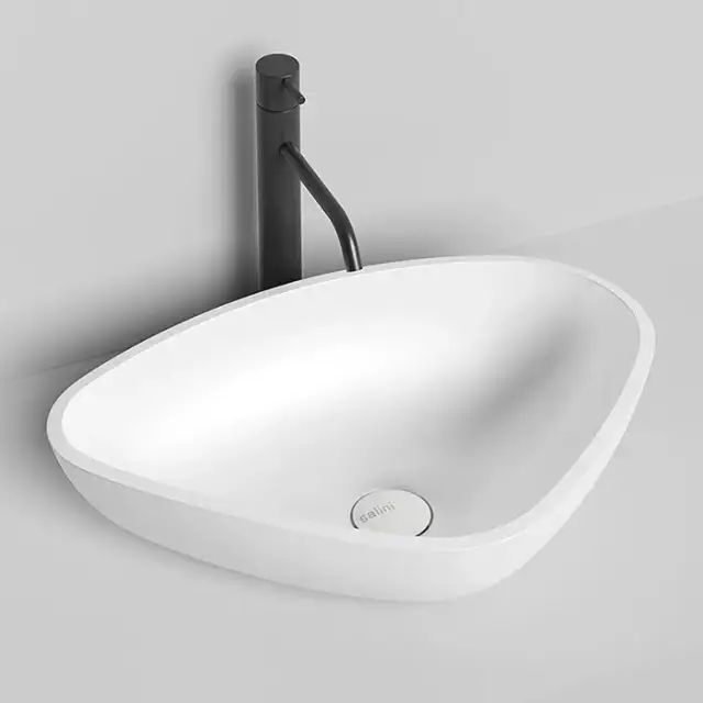 Salini Gloria Раковина накладная 56.4х39.5х16.5cм, без отв., без перелива, S-Stone, цвет: белый матовый