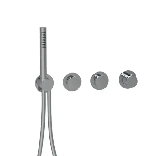 Almar Modular PUSH Смеситель для душа, встраиваемый, термостатический, на 2 потребителя с модулем ручного душа, цвет: оружейный металл брашированный PVD