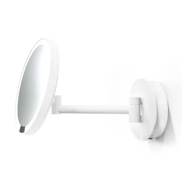 Decor Walther Round Just Look WR Косметическое зеркало 21.5см, подвесное, увел. 5x, подсветка LED, цвет: белый матовый