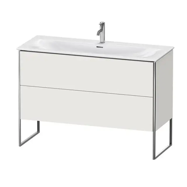 Duravit XSquare Тумба с раковиной 121х59.2x47.8см., напольная, 2 яшика, встроенные ножки с регулировкой по высоте, цвет: Nordic White SaM