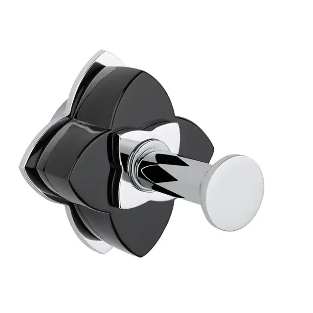 THG Pétale de cristal noir Крючок подвесной, длинный, цвет: хром/черный хрусталь