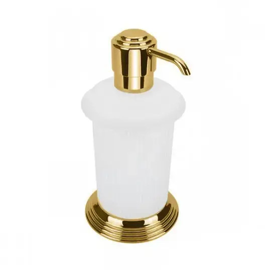 Colombo Hermitag Дозатор для жидкого мыла, настольный, цвет: PVD золото/матовое стекло