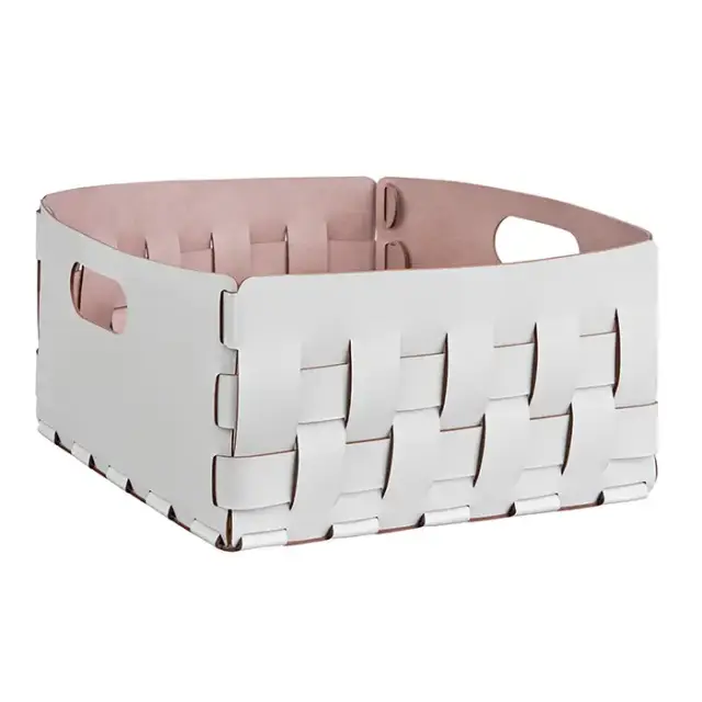 ADJ Корзинка Bottega, 35x35xH20 см., цвет: устричный/пепельная роза