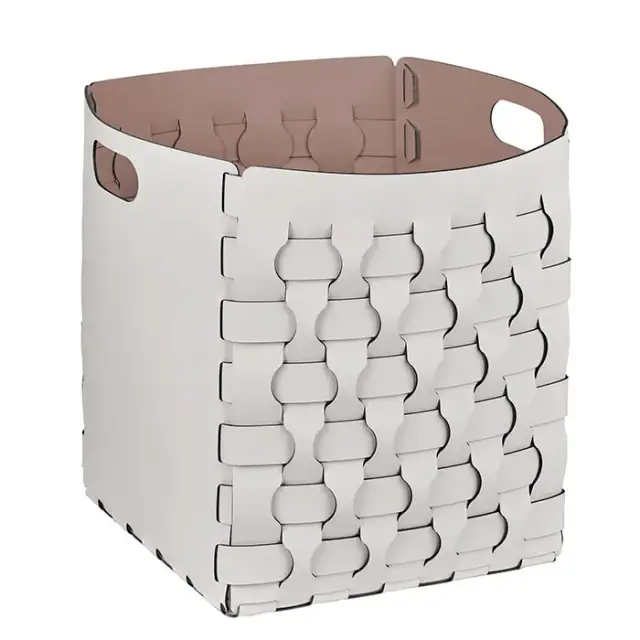 ADJ Корзинка Bottega, 35x35xH40 см., цвет: устричный/пепельная роза