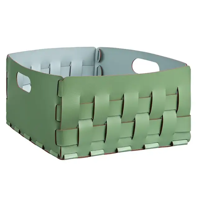 ADJ Корзинка Bottega, 35x35xH20 см., цвет: эвкалипт/небесный