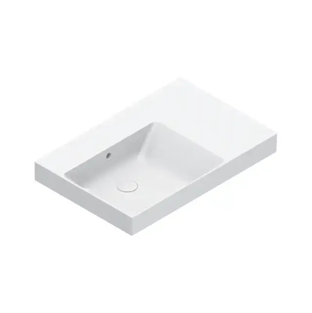 Catalano Zero Раковина 75x50см чаша слева, без отв., цвет: белый глянцевый