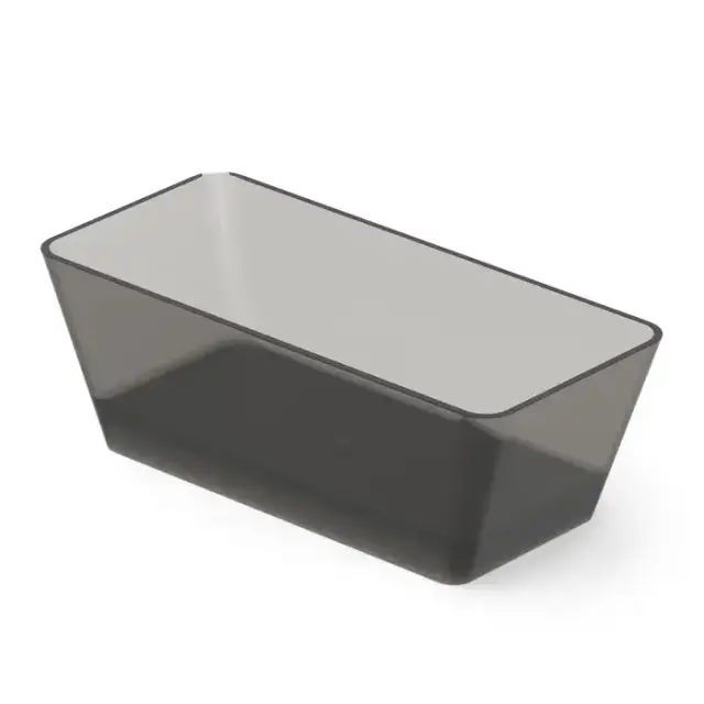 Dea Design Modern Ванна 150х68х56см., отдельностоящая, Glasstech, прозрачная смола, цвет: Smoky Black R4